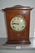 Edwardian Inlaid Mahogany Cased Mantel Clock (working condition with key)