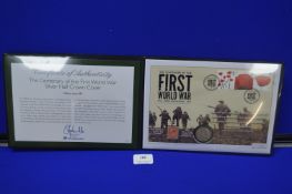 Westminster WWI Anniversary Silver Half Crown Presentation Cover