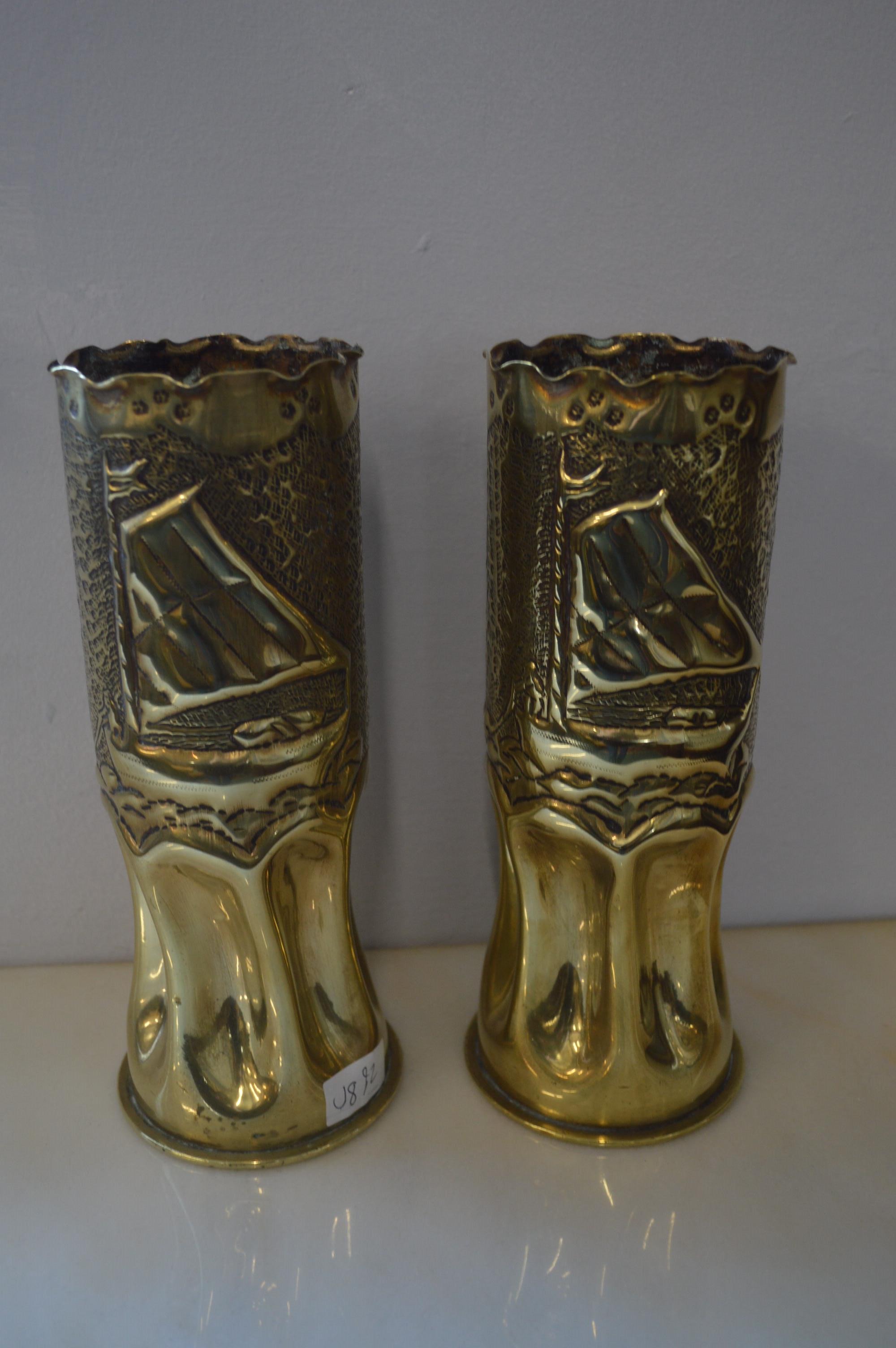 Pair of Trench Art Shell Cases - Image 3 of 3