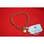 9k Gold Chain Bracelet with Locket ~12.85g