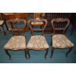 Three Victorian Mahogany Side Chairs
