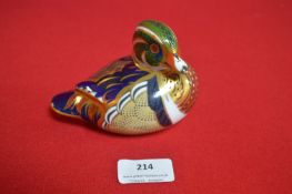 Royal Crown Derby Carolina Duck with Gold Stopper