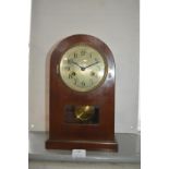 1930's mahogany Cased Mantel Clock (working condition with key)