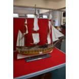 Wooden Model Sailing Ship - The Hermione