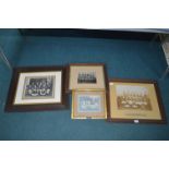 Framed Vintage Sporting Photographs Including Hull FC 1901, etc.