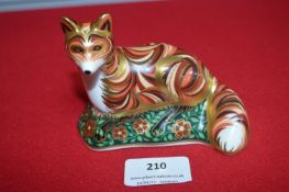 Royal Crown Derby Fox Cub Paperweight with Gold Stopper