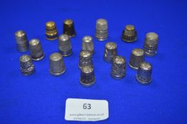 Eighteen Silver and Other Thimbles