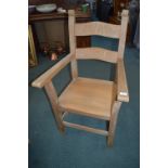 Large Solid Beech Armchair