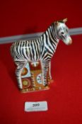 Royal Crown Derby Zebra Baby Paperweight with Gold Stopper