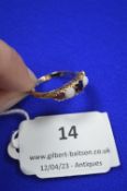 9k Gold Garnet & Opal Ring - Size: N, ~2.85g gross