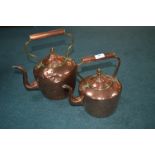 Two Victorian Copper Kettles