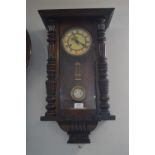 Mahogany Framed Victorian Wall Clock (working condition with key)