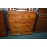 Victorian Satinwood Two over Three Chest of Drawers