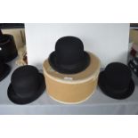 Three Bowler Hats by Wood Brother of Hull, and Dunn & Co. London