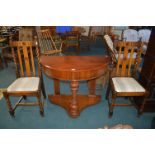 Demilune Hall Table plus Two Hall Chairs