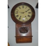 Mahogany Cased Wall Clock (requires attention)