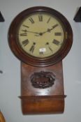 Mahogany Cased Wall Clock (requires attention)