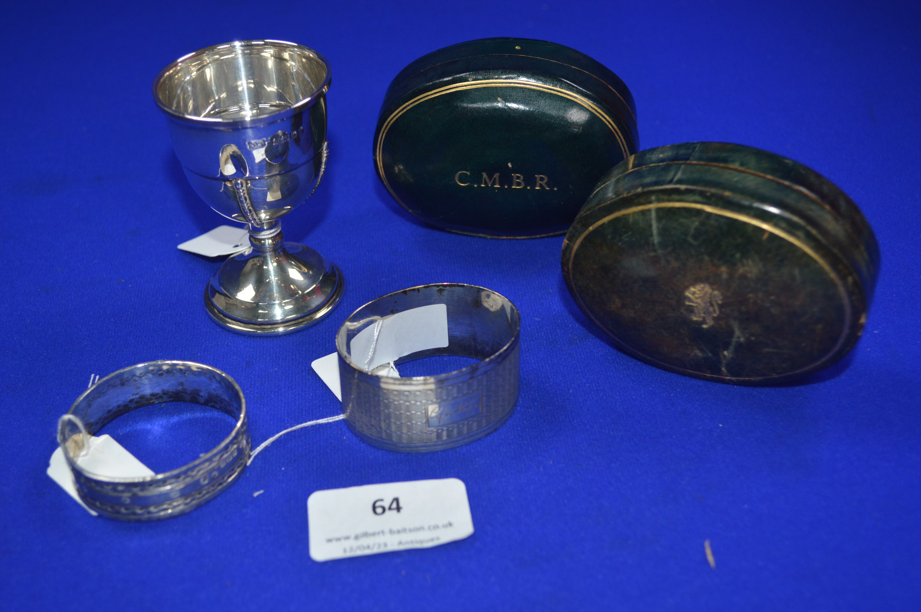 Maplin & Webb Hallmarked Sterling Silver Egg Cup, etc. - Image 2 of 2