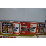 Five Vintage Pub Trays by Carling and Bass