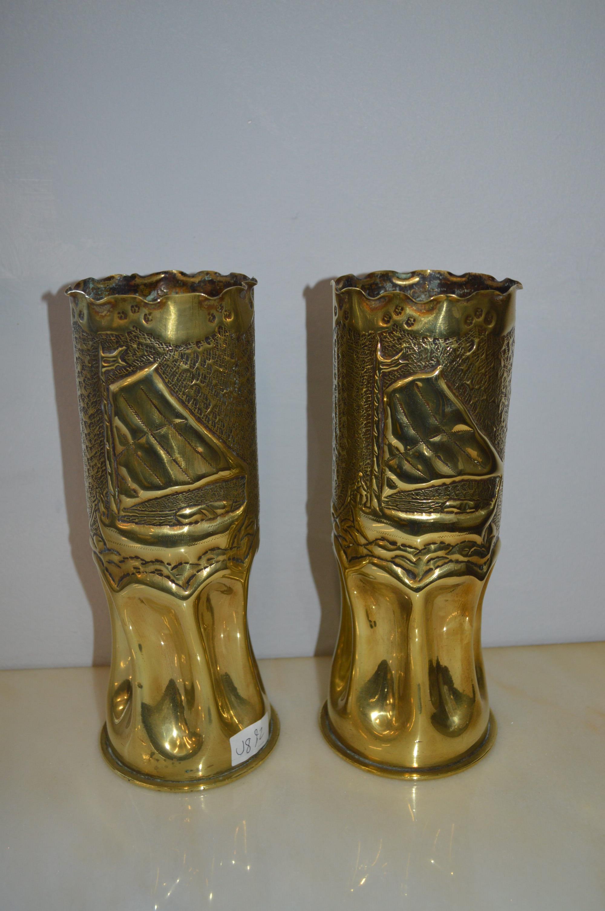 Pair of Trench Art Shell Cases - Image 2 of 3
