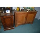 Pitch Pine and Mahogany Cupboard Base plus Pot Cupboard