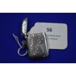 Hallmarked Silver Vesta Case - Birmingham 1910