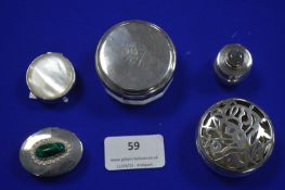 Hallmarked Sterling Silver Pill Boxes, etc.