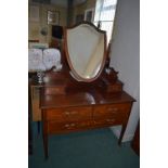 Edwardian Inlaid Mahogany Mirror Backed Dressing Table