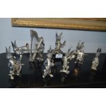 Rabbit Orchestra Comprising Eight Pewter Figures