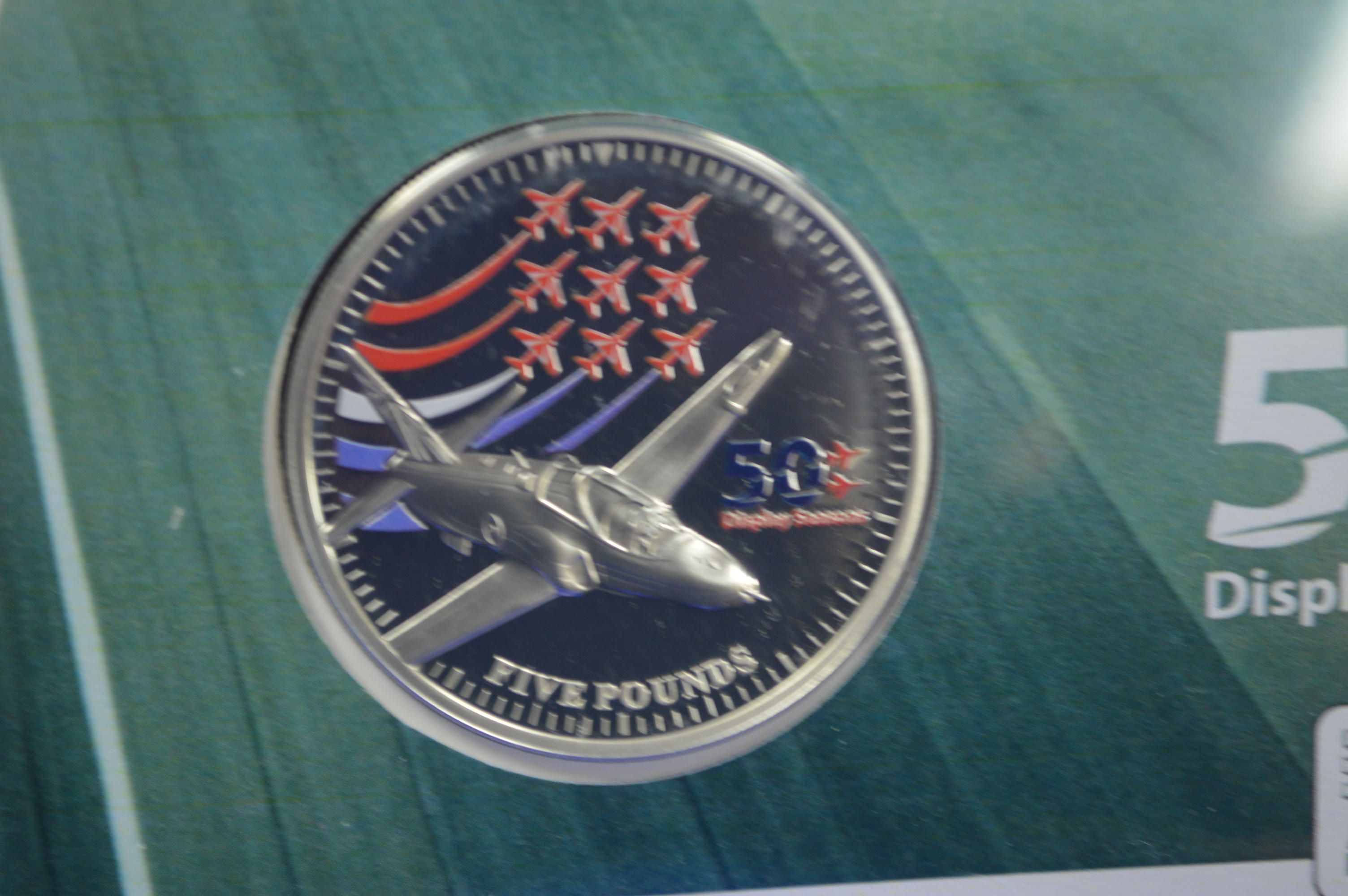 Westminster Red Arrows 50th Display Season Silver Proof £5 Coin Cover - Image 2 of 2
