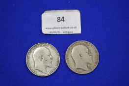 Two 1905 Silver Half Crowns