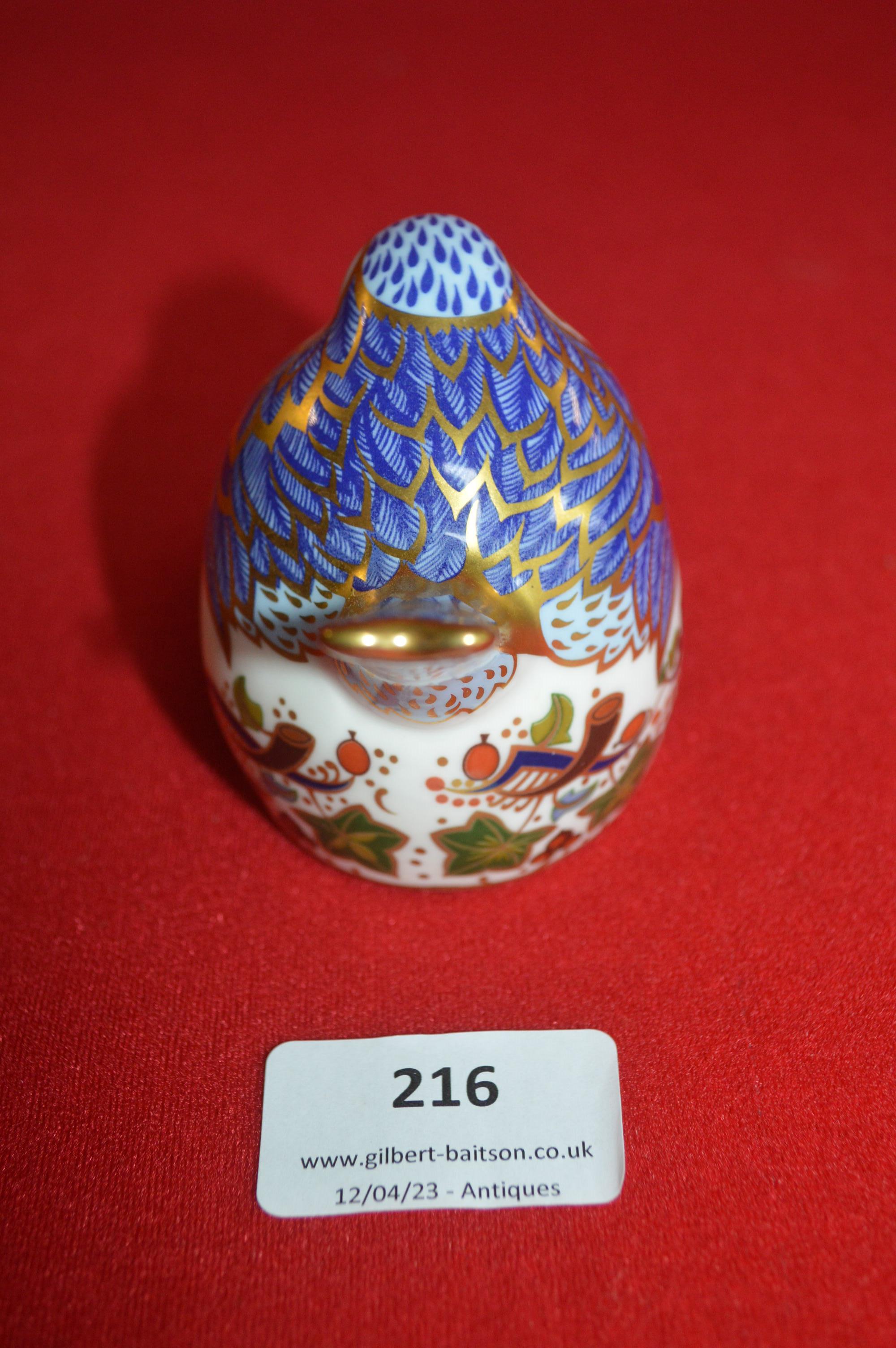 Royal Crown Derby Nesting Robin with Gold Stopper - Image 4 of 5