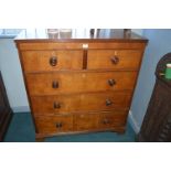 Early Victorian Oak Two over Three Chest of Drawers