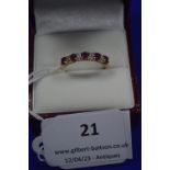 9k Gold Ruby & Diamond Ring - Size: O, ~2.09g gross