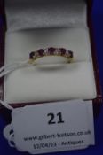 9k Gold Ruby & Diamond Ring - Size: O, ~2.09g gross