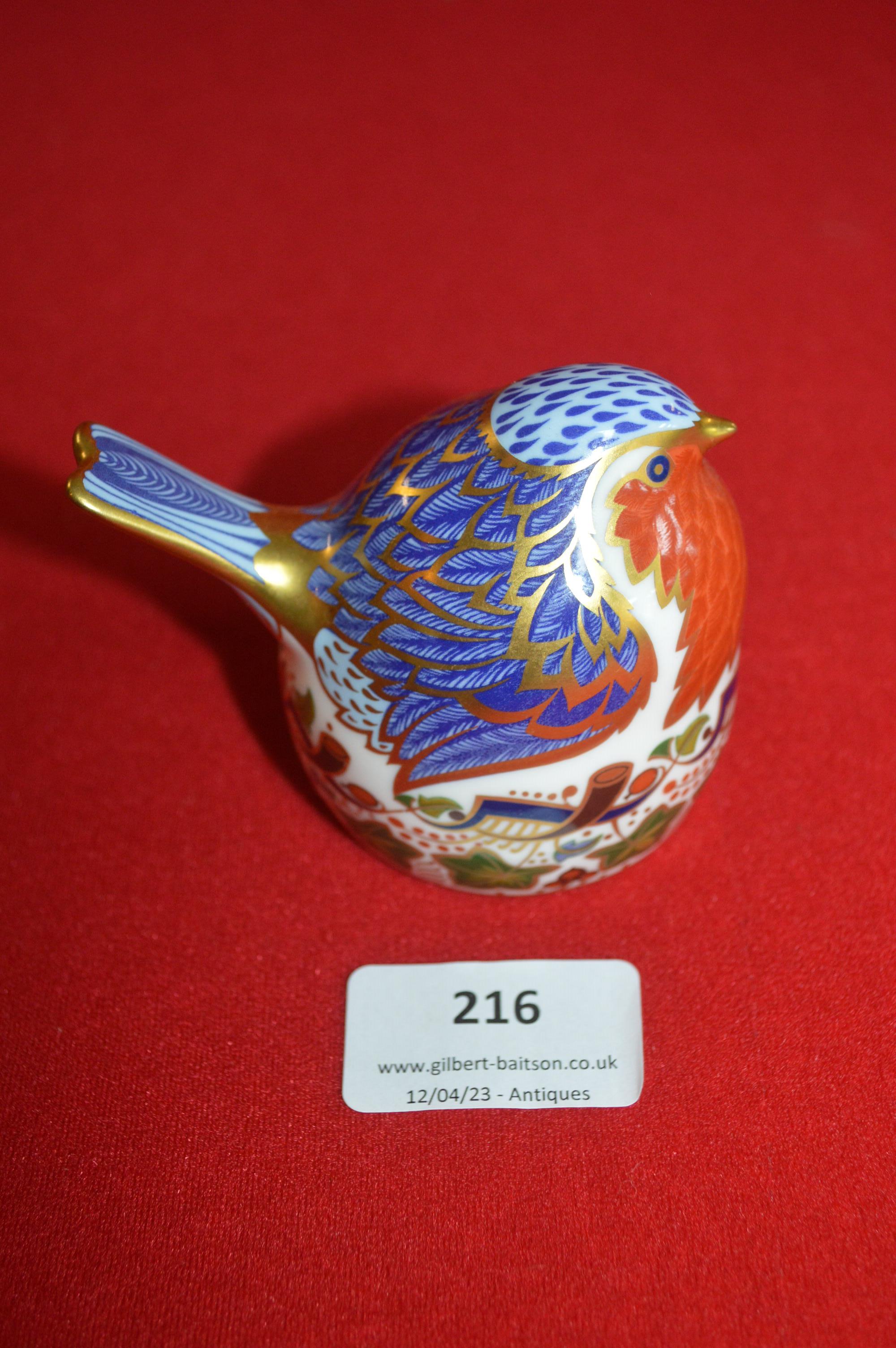 Royal Crown Derby Nesting Robin with Gold Stopper - Image 3 of 5