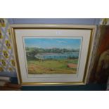 Framed Golfing Scene "Woods Hole Cape Cod" by Arthur Weaver