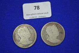 Two George III 1817 Silver Half Crowns