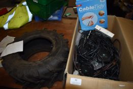 *Box of Various Phone Chargers, Cradles, Telephone