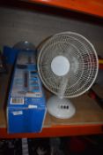 31" Grey Tower Fan and a Small White Fan