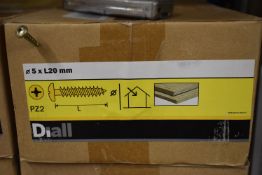Four Boxes of Diall 5x L20mm Wood Screws