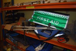 *First Aid Sign, Small Speakers, Bins, Cables, Remotes, Stationery Bag, Diagnostic Machines, etc.