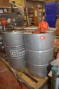 *Two 205L Drums (used) with Part Rotary Pumps (salvage)