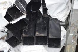 *Six Lengths of Black Square Downpipe ~56mm OD (salvage)