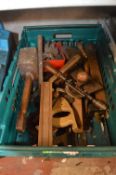 Assortment of Woodworking Tools: Hammers, Saws, Br