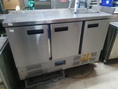 * Polar 3 door bench fridge