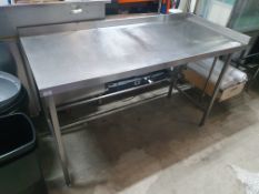 * S/S prep bench - upstand to rear and right, space for appliences under