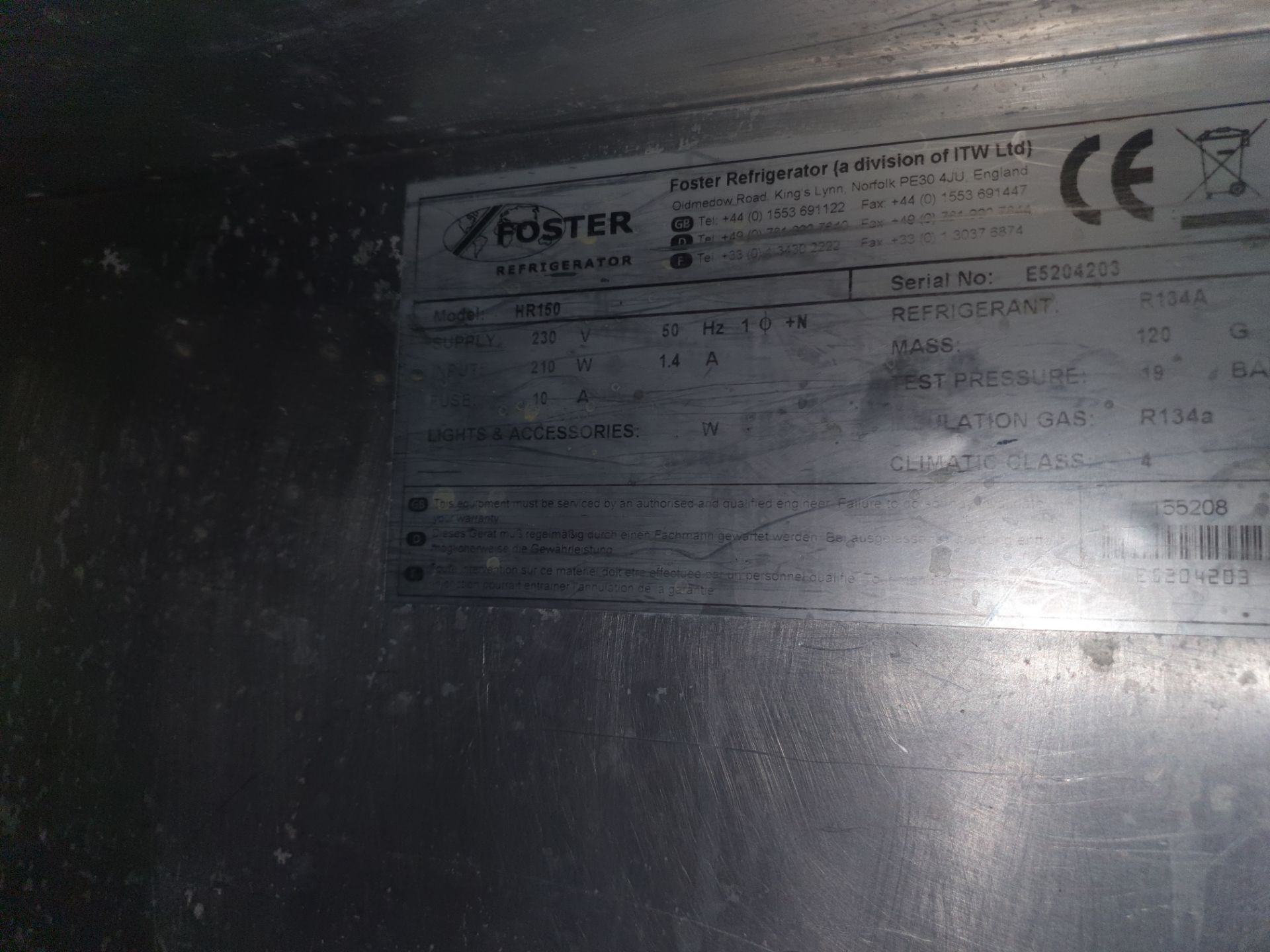 * Foster undercounter fridge HR150 - Image 3 of 3