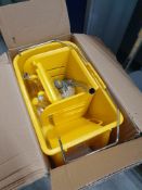 * boxed yellow mop bucket