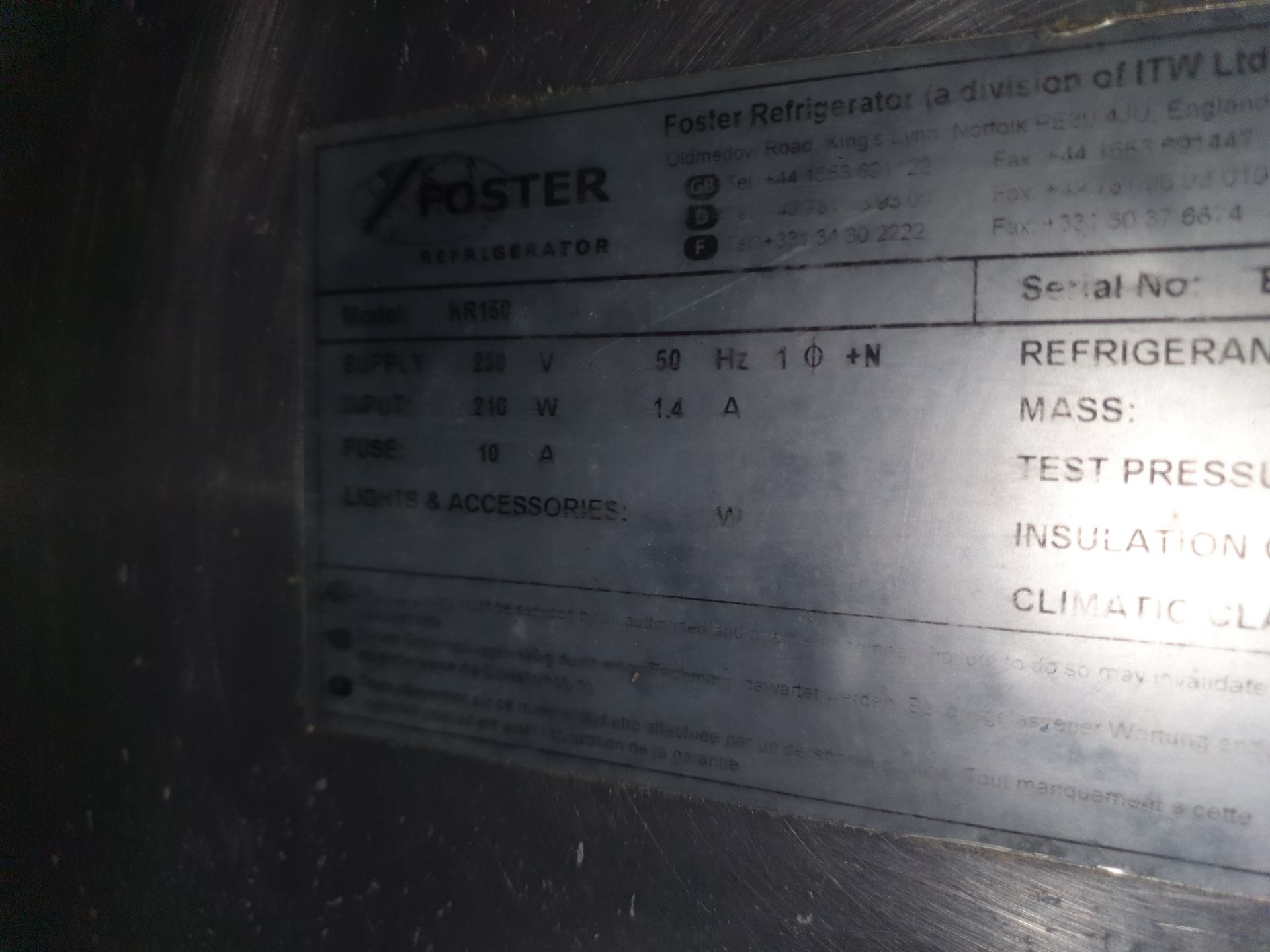 * Foster undercounter fridge HR150 - Image 3 of 3